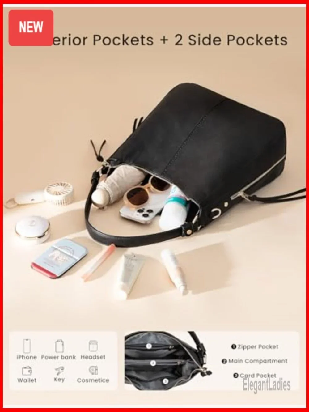 Large Faux Leather Hobo Crossbody Bag with Adjustable Strap and Multiple Pockets